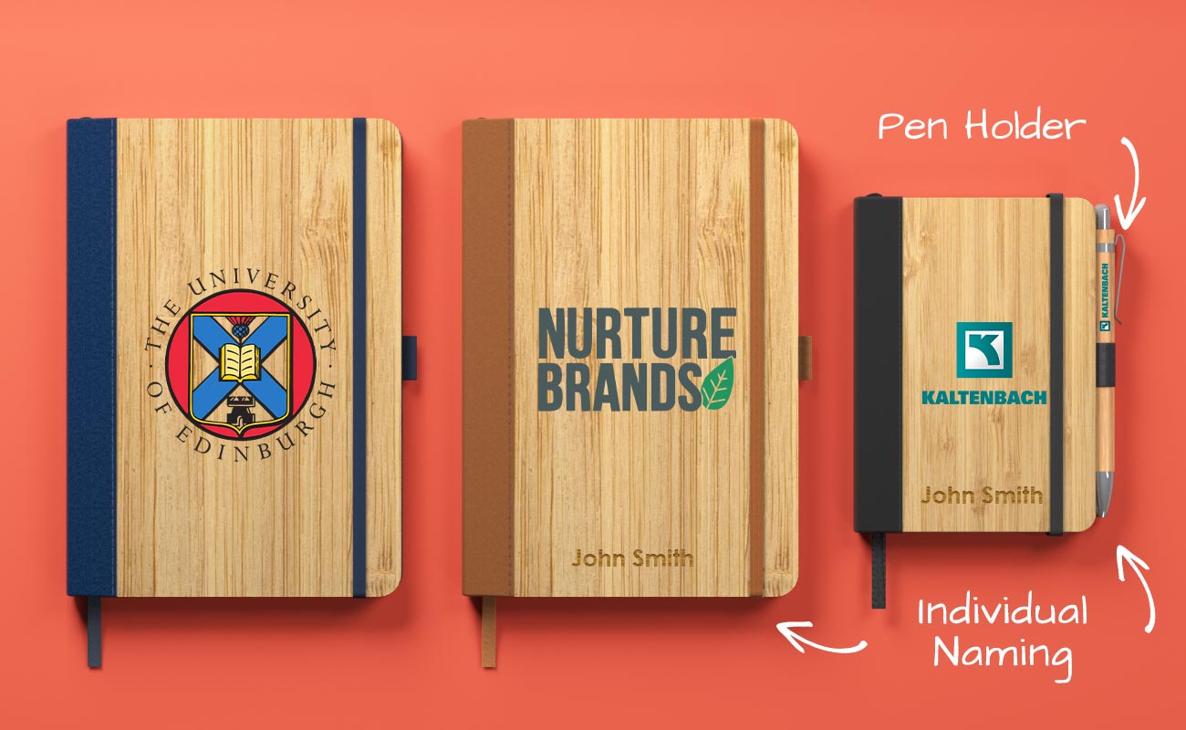Grooved Notebook Custom Bamboo Notebooks, Grove