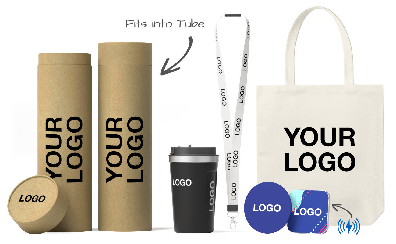 Custom Merch Stack Custom Tube Merch Packs with Logo, Mighty Merch Pack